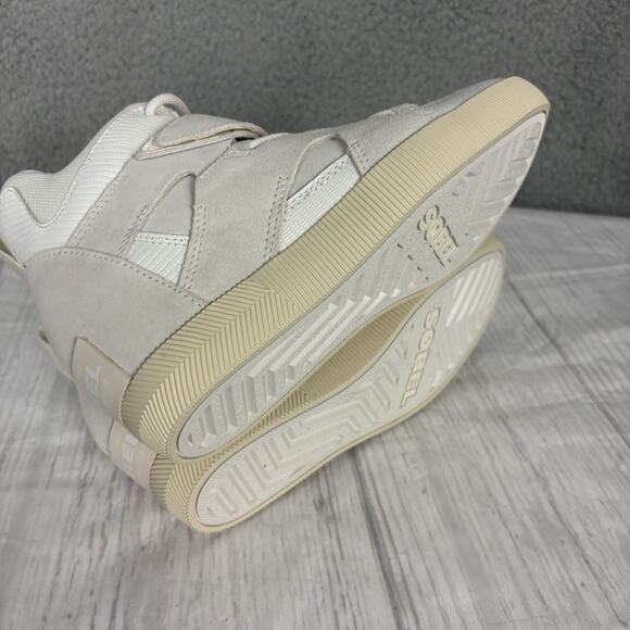 Sorel Womens sz 7 Out N About Hidden Wedge Leather Sneaker Bootie White Sea Salt - Picture 16 of 16